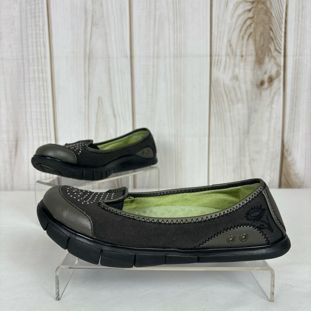 Earth Shoes Vegan Slip On Comfort Loafers Canvas Casual Flats Black Size 6 - Picture 2 of 14
